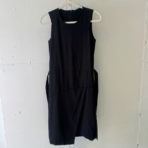 Ermanno Scervino Silk Assymetric Sleeveless Contemporary Minimalist Midi Dress